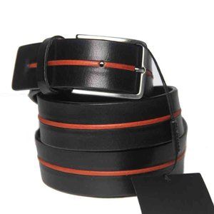 Roy Robson German Leather Belt Black Orange Men's Size 36 or 90cm